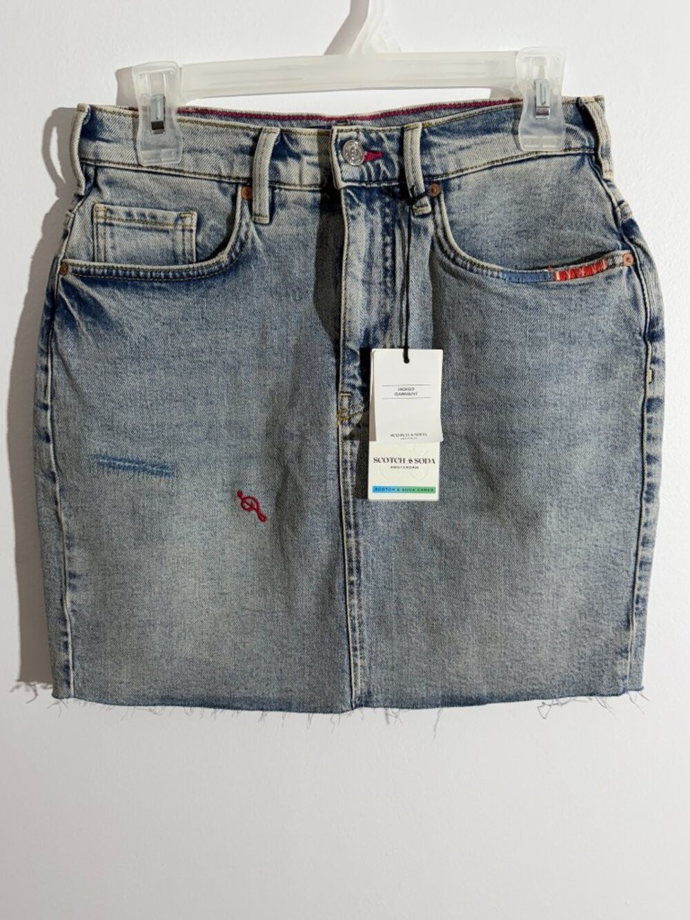 Scotch & Soda Light Wash Denim Feel The Music Mini Skirt
